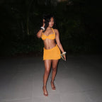 Hana Crochet Mini Skirt Set