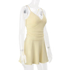 Ruched Cami Yellow Mini Dress