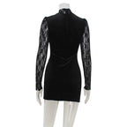 Romeya Velvet Lace Mini Dress