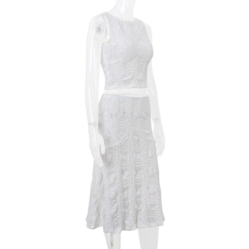 Lace Top & Midi Skirt Set