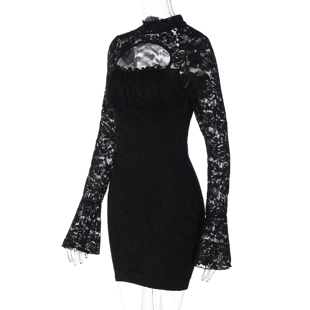Lace Long Sleeve Mini Dress