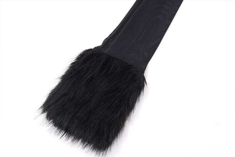 Faux Fur Trim Corset Top