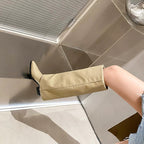 Riviera Denim & Suede Knee-High Boots