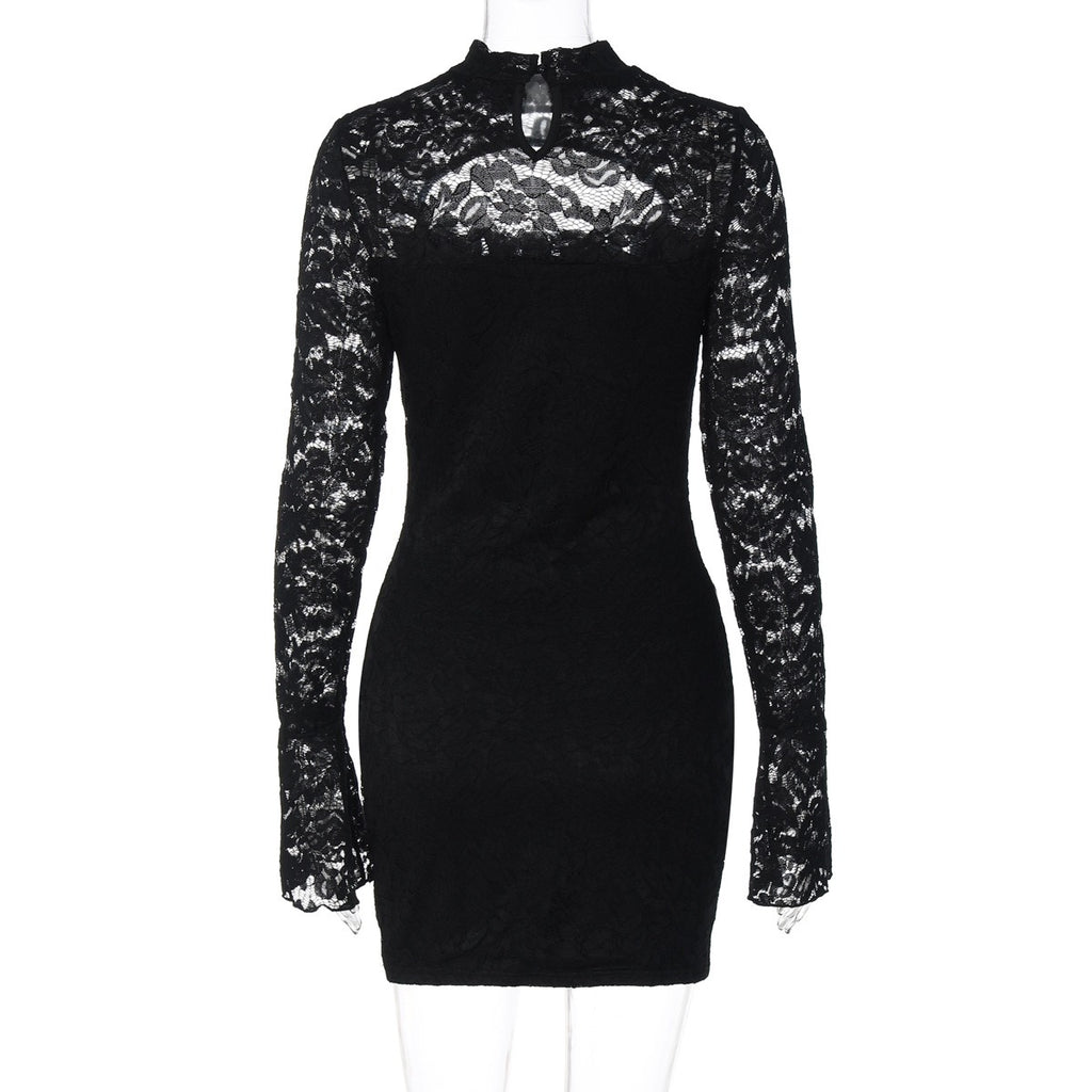 Lace Long Sleeve Mini Dress