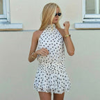 Monique Polka Dot Halter Mini Dress