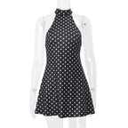 Stassie Polka Dot Halter Mini Dress