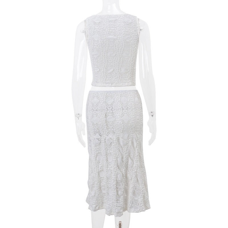 Lace Top & Midi Skirt Set