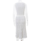 Lace Top & Midi Skirt Set