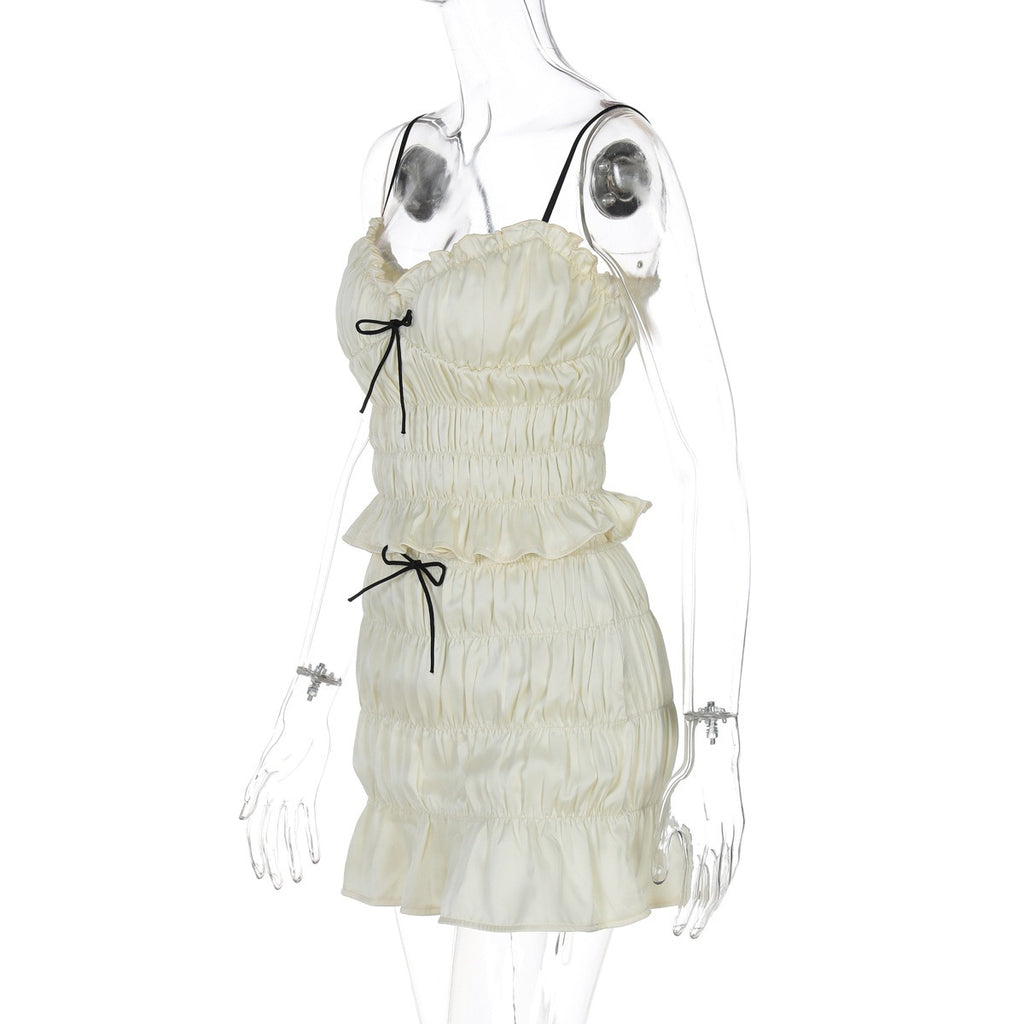 Amelia Ruched Bow Detail Skirt Set