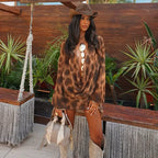 Aeria Leopard Print Draped Mini Dress