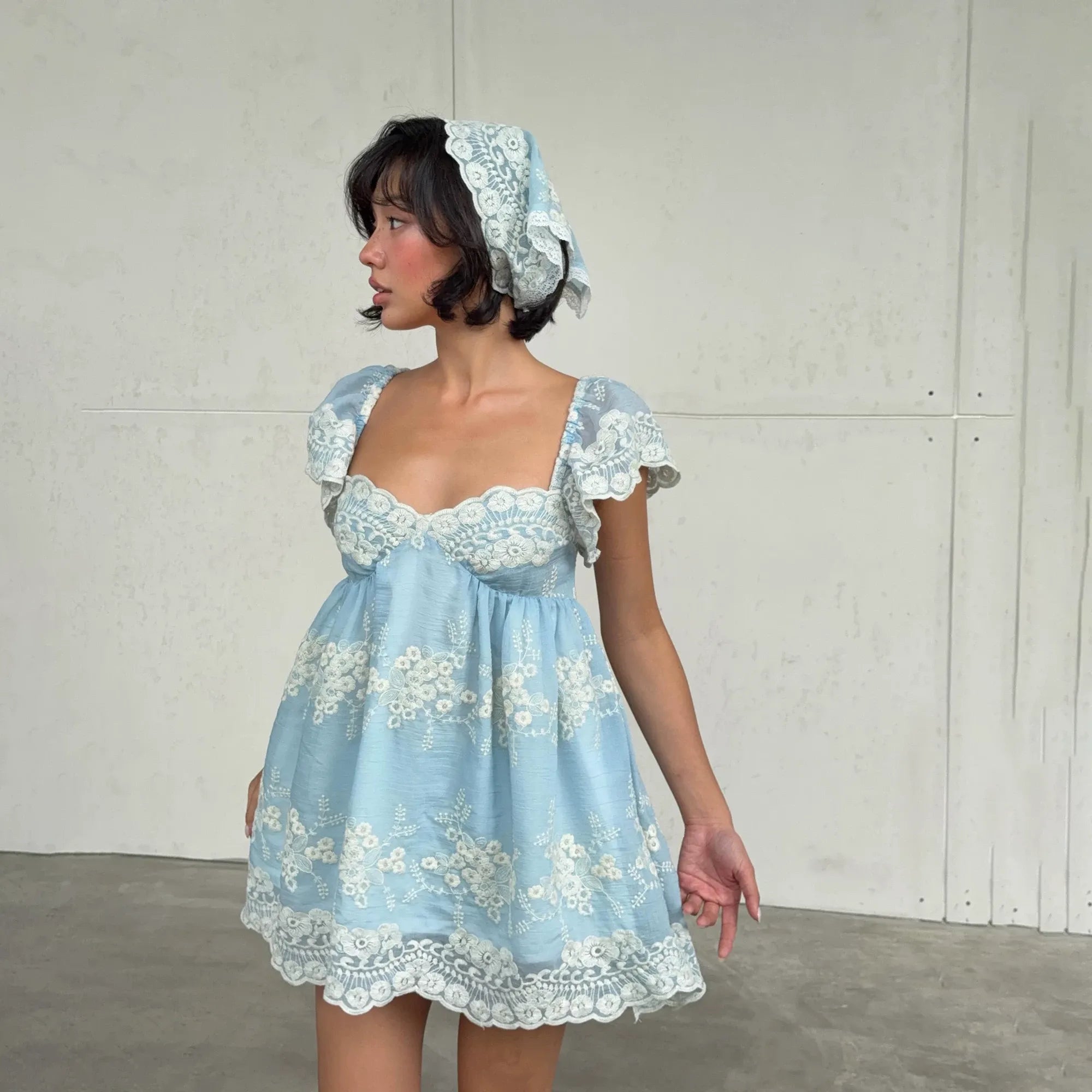Skylar Lace Babydoll Mini Dress