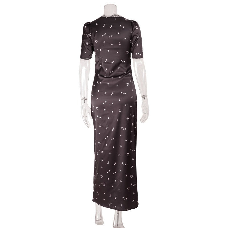 Melora Lace Trim Floral Midi Dress