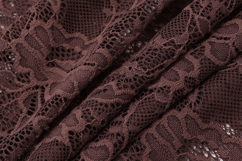 Off-Shoulder Lace Ruched Maxi Dress