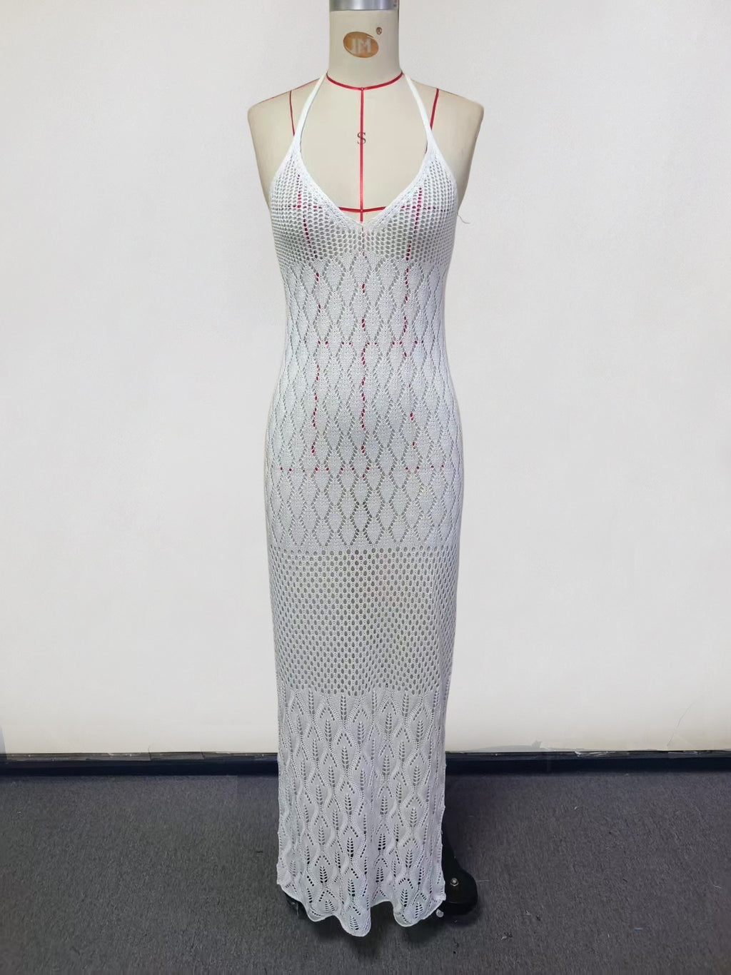 Sabine Crochet Halter Maxi Dress