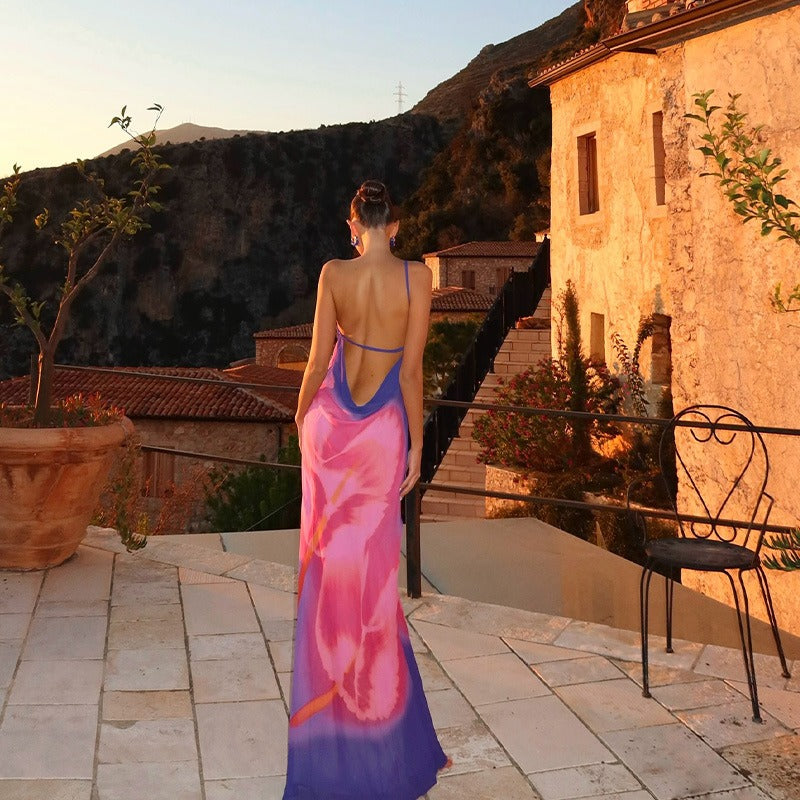 Elodie Backless Printed Maxi Dress