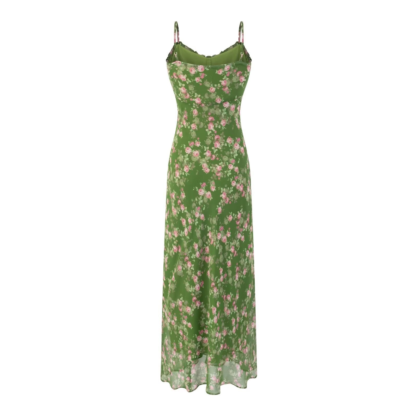 Olya Olive Floral Slip Maxi Dress
