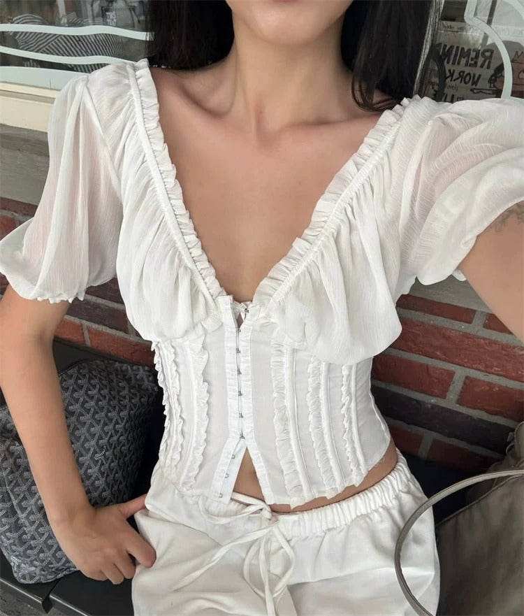 Naysha French Ruffle Blouse