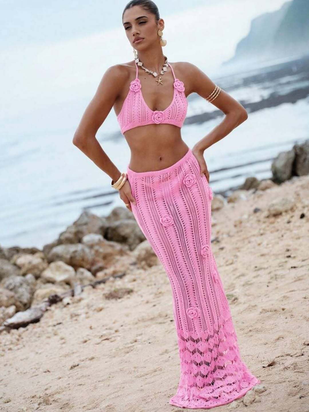 Grazia Crochet Maxi Skirt Set