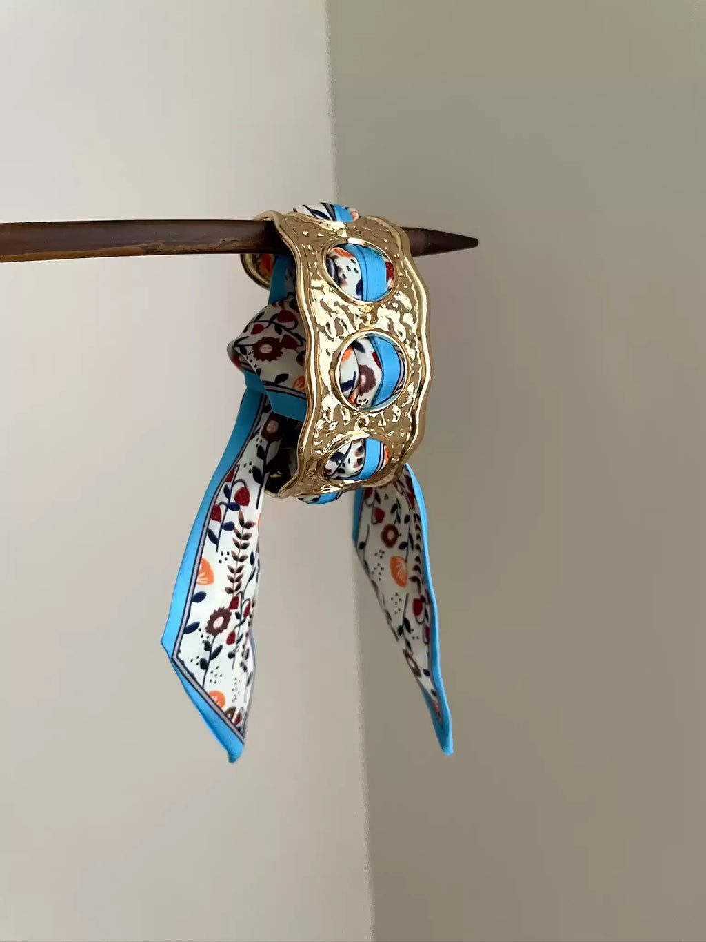 Romy Vintage Scarf-Wrapped Cuff Bracelet