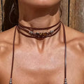 Boho Layered Leather Choker Necklace