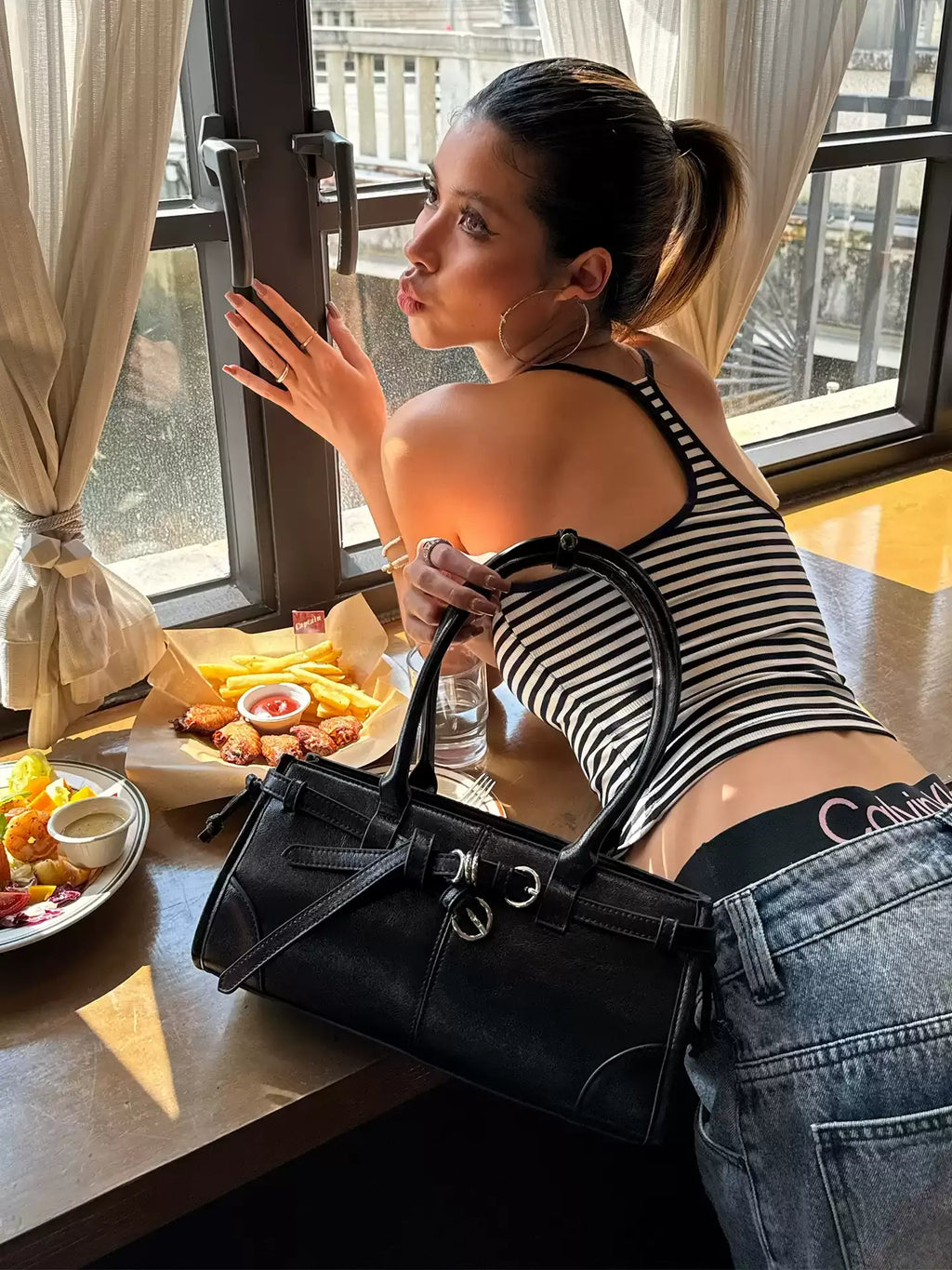 Etta Vintage Structured Leather Shoulder Bag