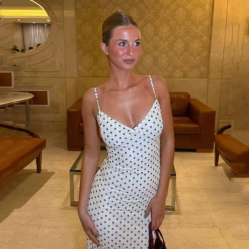 Sora Polka Dot Slip Maxi Dress