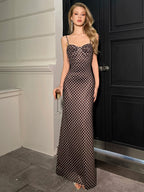 Kira Polka Dot Open-Back Maxi Dress