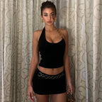 Mila Chain Detail Mini Skirt Set