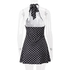 Stassie Polka Dot Halter Mini Dress