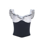 Evorin Polka Dot Ruffle Corset Top