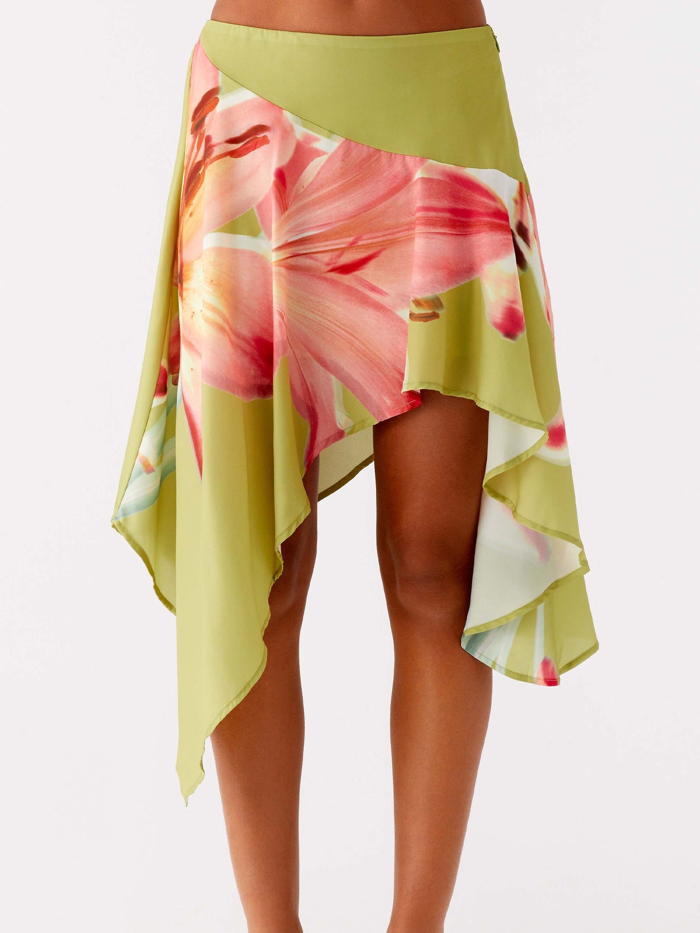 Mei Flow Asymmetric Midi Skirt