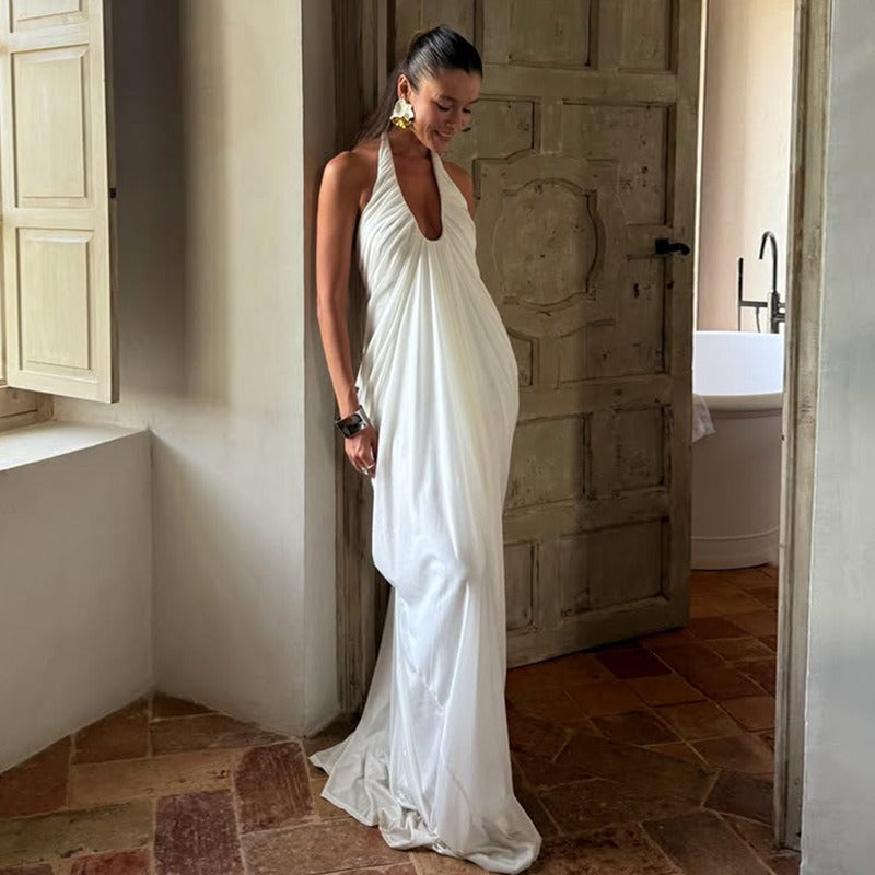 Salma Draped Halter Maxi Dress