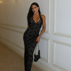 Katya Lace Halter Maxi Dress
