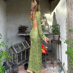 Elara Backless Crochet Maxi Dress
