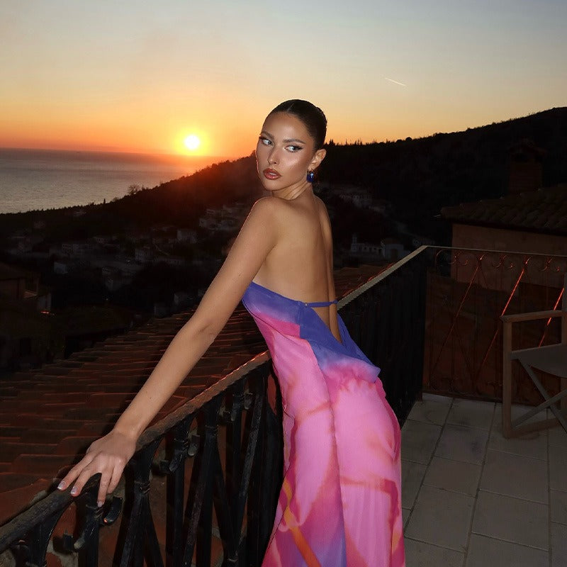 Elodie Backless Printed Maxi Dress