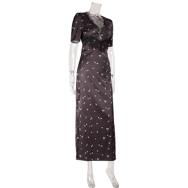 Melora Lace Trim Floral Midi Dress