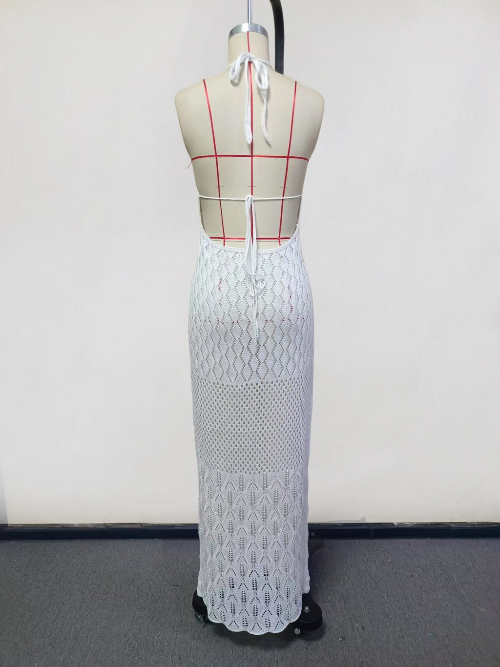 Sabine Crochet Halter Maxi Dress