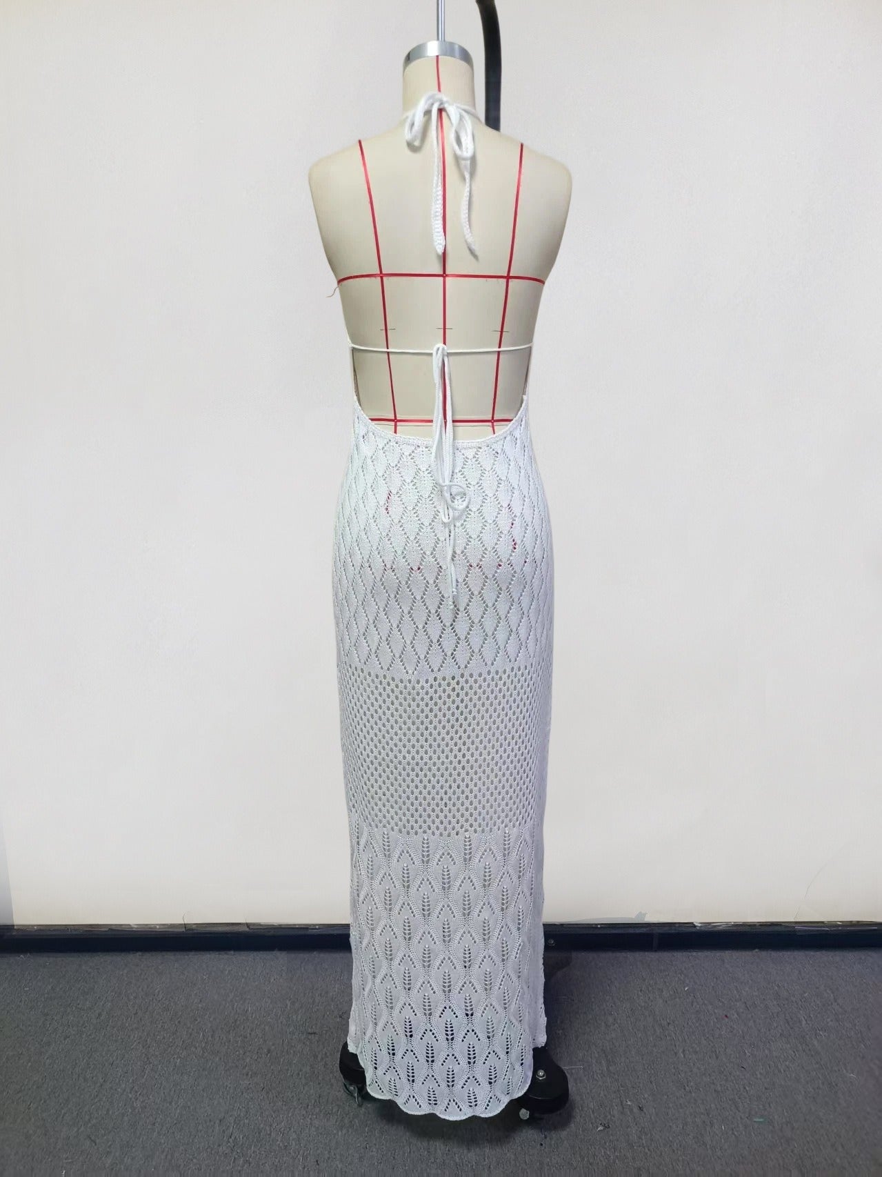 Sabine Crochet Halter Maxi Dress