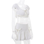 Ruffle Smocked Two Piece Skirt Set