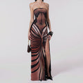 Imogen Abstract Print Strapless Maxi Dress