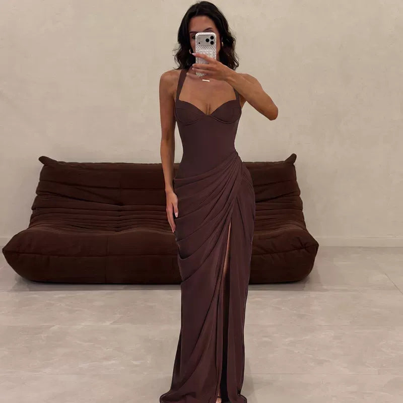 Soleil Ruched Bustier Maxi Dress