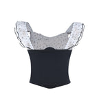 Evorin Polka Dot Ruffle Corset Top