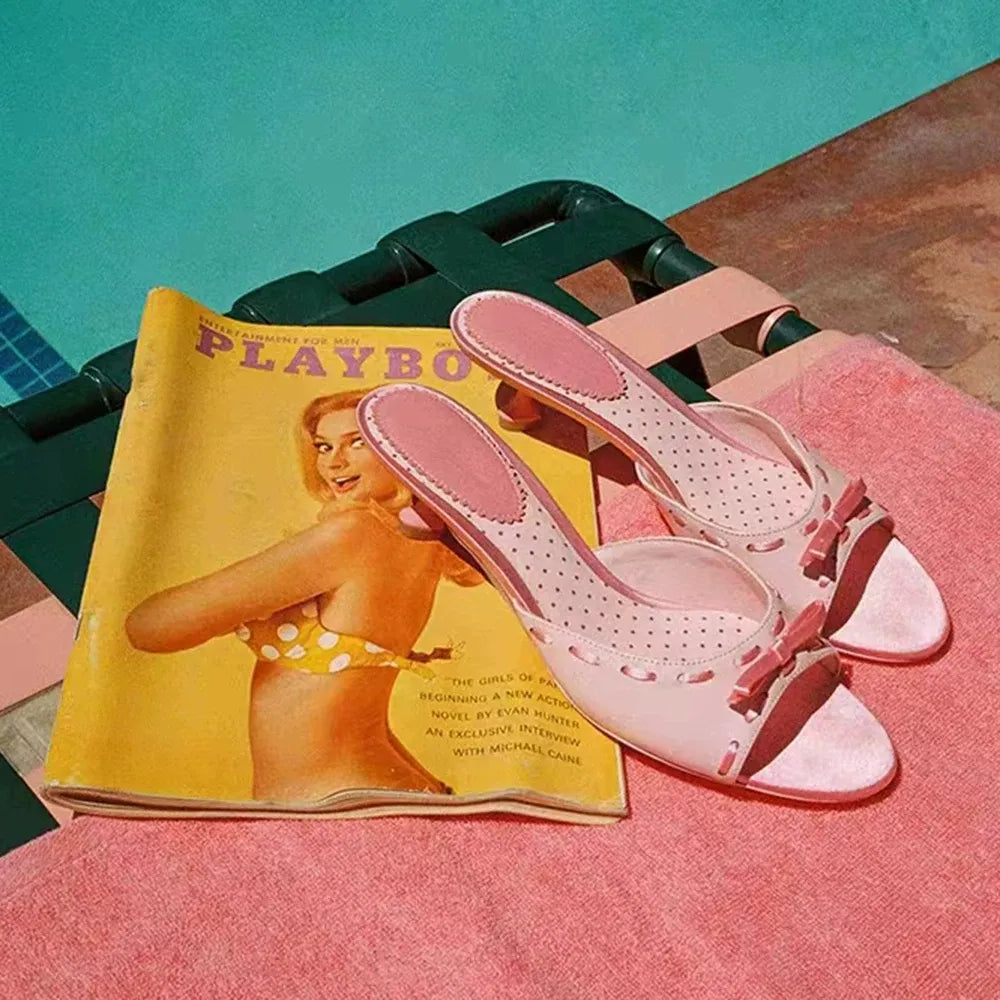 Mira Bow Leather Mules