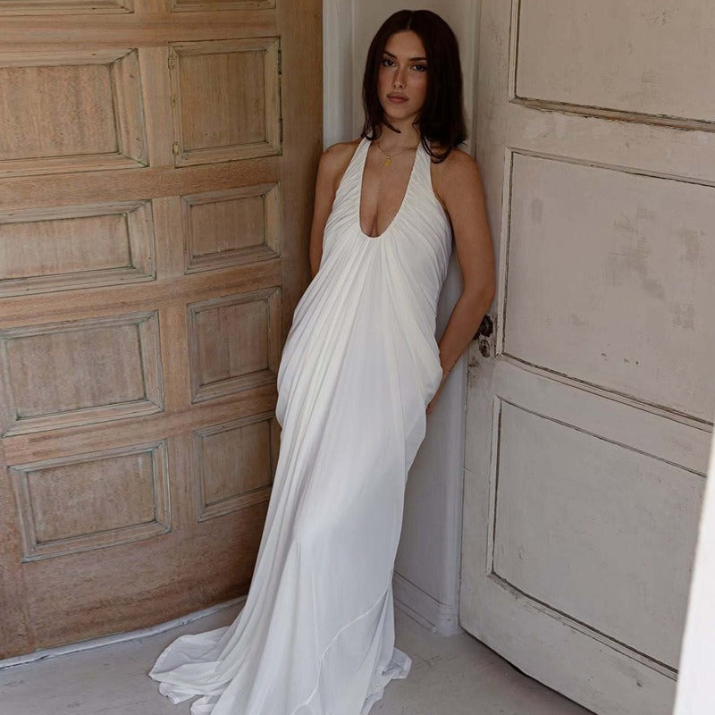 Salma Draped Halter Maxi Dress