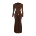 Daria Draped Long-Sleeve Maxi Dress