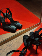 Faye Satin Ribbon Lace-Up Ballet Heels