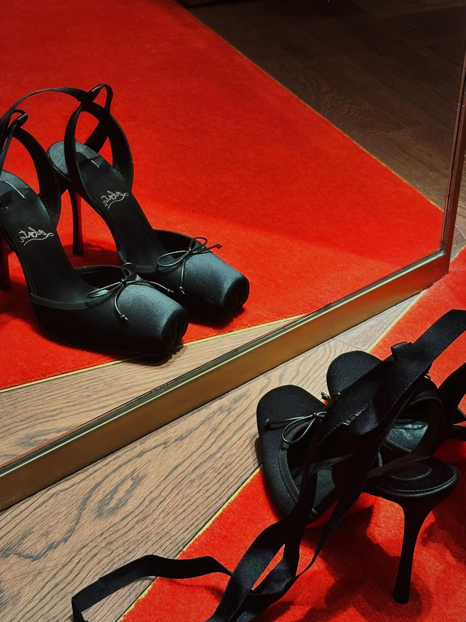 Faye Satin Ribbon Lace-Up Ballet Heels