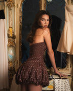 Polka Dot Halter Bubble Skirt Mini Dress