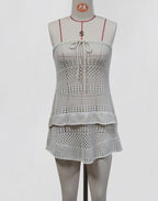 Fiorella Crochet Ruffle Mini Dress