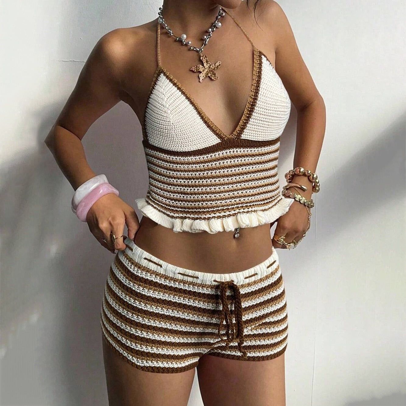Romina Crochet Shorts Set